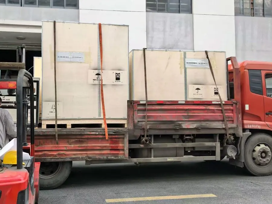 Crates on the truck
