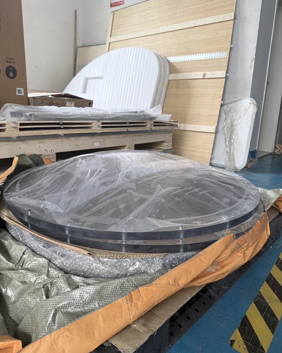 Dome window wrapped for export
