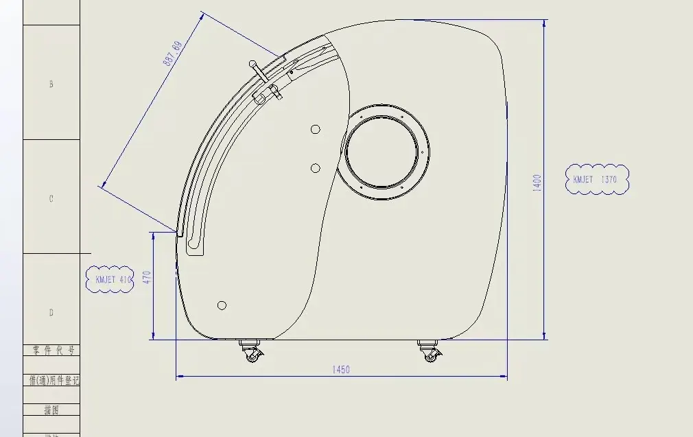 Design drawing, side profile
