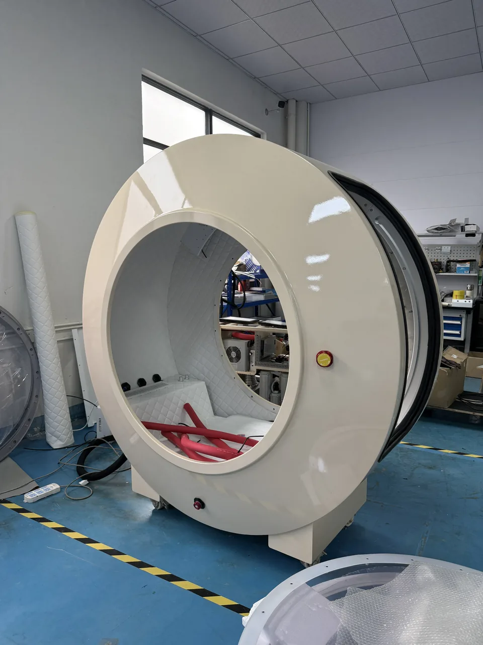 ARC hyperbaric chamber in a custom cream shell