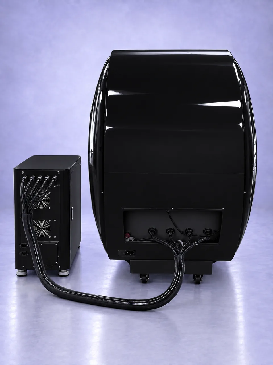LUMEN in Black — rear, with main unit